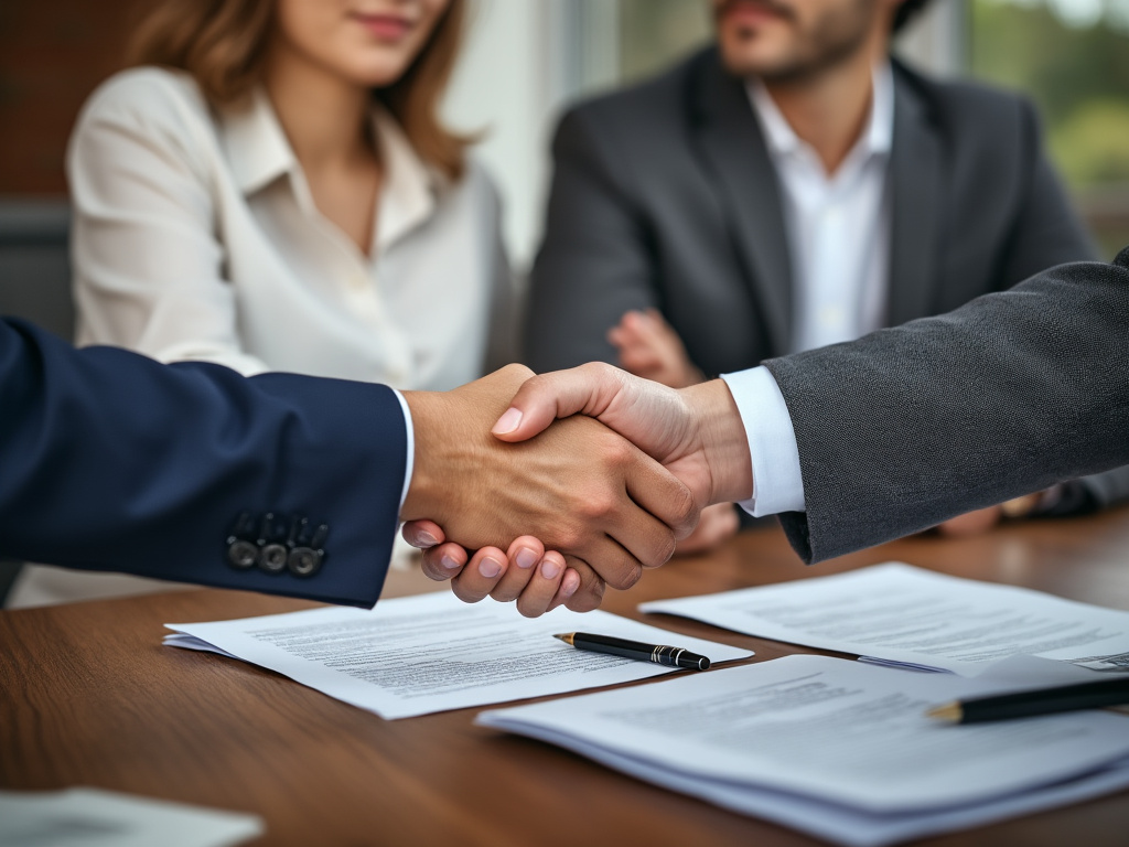 Handshake with couple